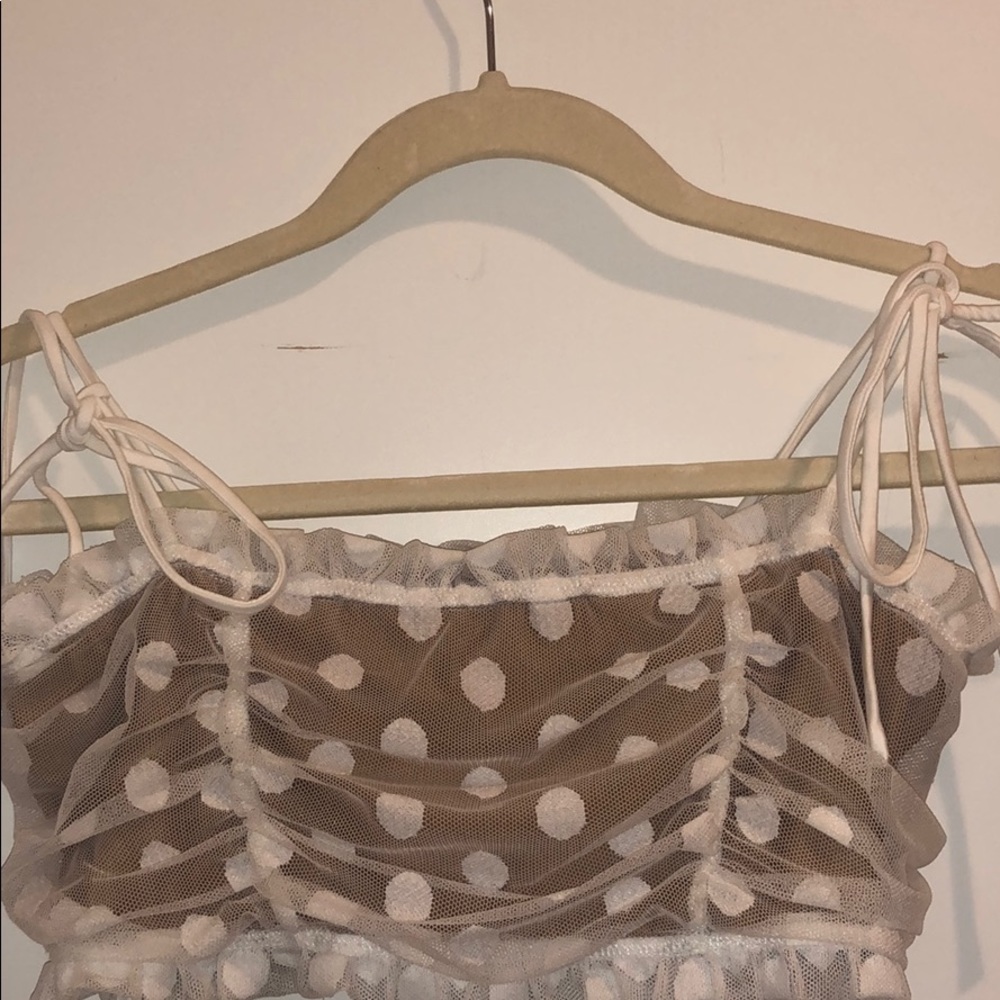 White Poka Dot Crop